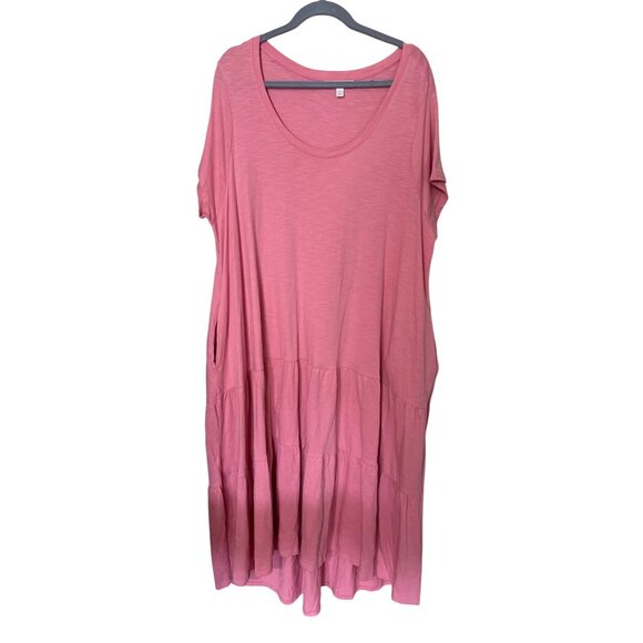 Terra & Sky Womens Pink Maxi Dress Sz 1X Beach Vaction Resort - Picture 1 of 14